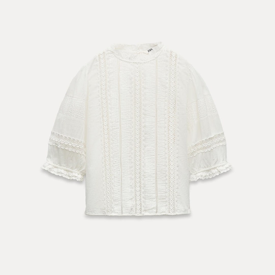 Moudda ZARA - Blouse romantique broderie et dentelles - Tunisie 2