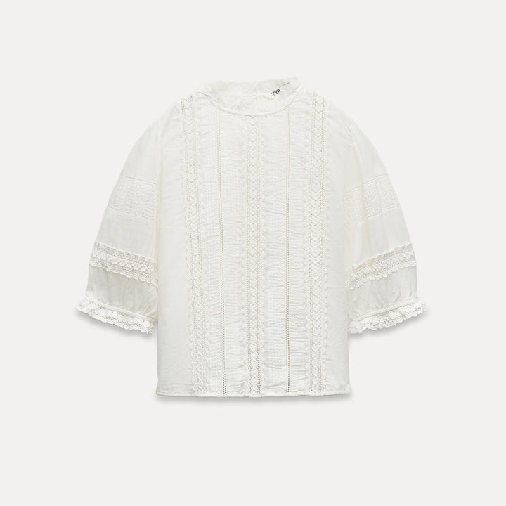 Moudda ZARA - Blouse romantique broderie et dentelles - Tunisie 2