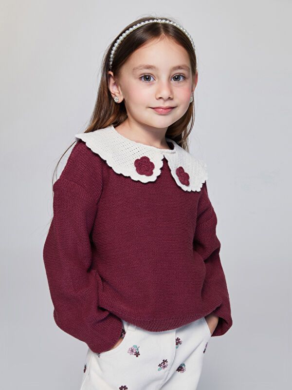 Moudda LC Waikiki - Pull en tricot Fille Bordeaux - Tunisie 1