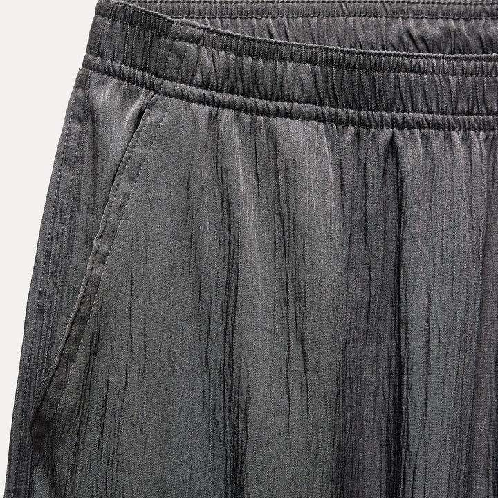 Moudda ZARA - Pantalon pyjama satiné structuré coupe basse coordonné - Tunisie 3