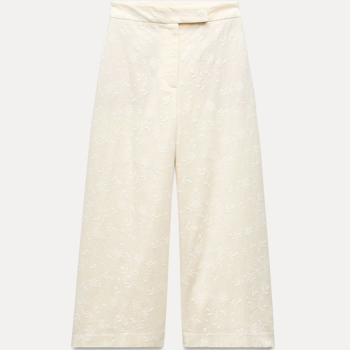 Moudda ZARA - Pantalon culotte rustique brodé fleurs - Tunisie 2