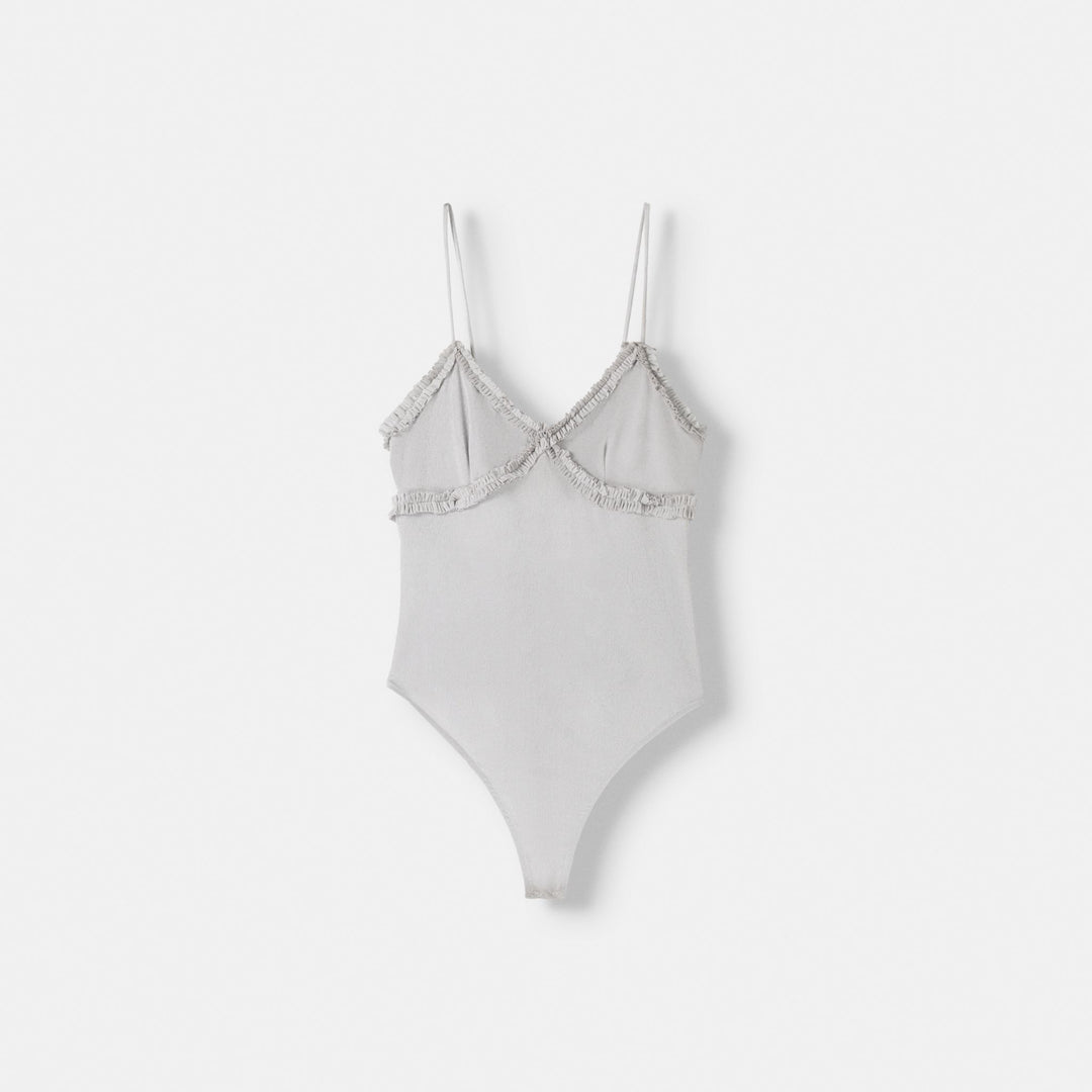 Moudda BERSHKA - Body Argenté à Petits Volants - Tunisie 1