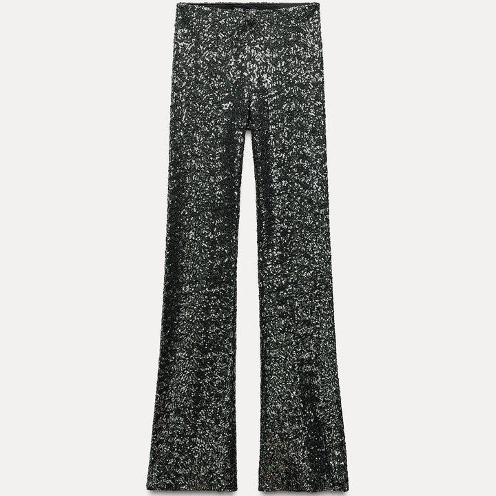 Moudda ZARA - Argent foncé – legging fantaisie pailleté évasé - Tunisie 1