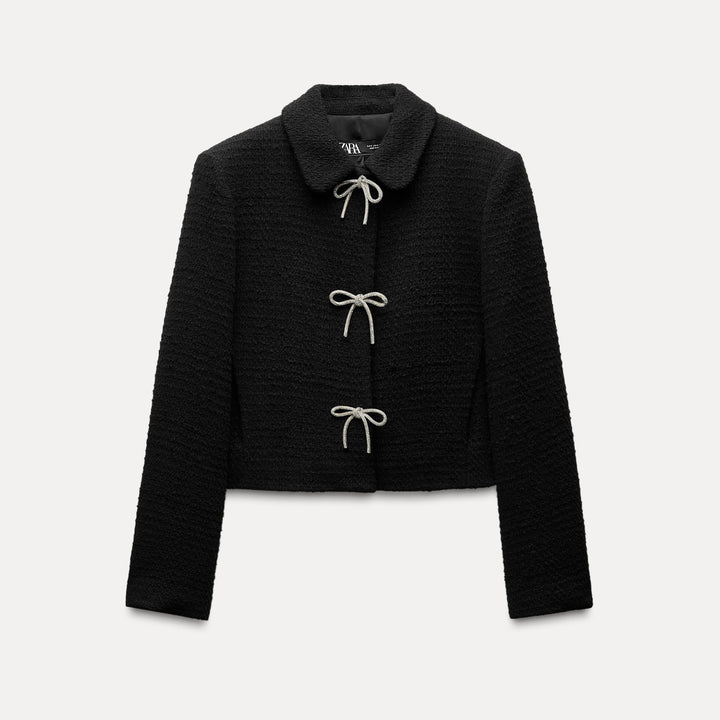 Moudda ZARA - Noir – veste tissu strass nœud - Tunisie 1