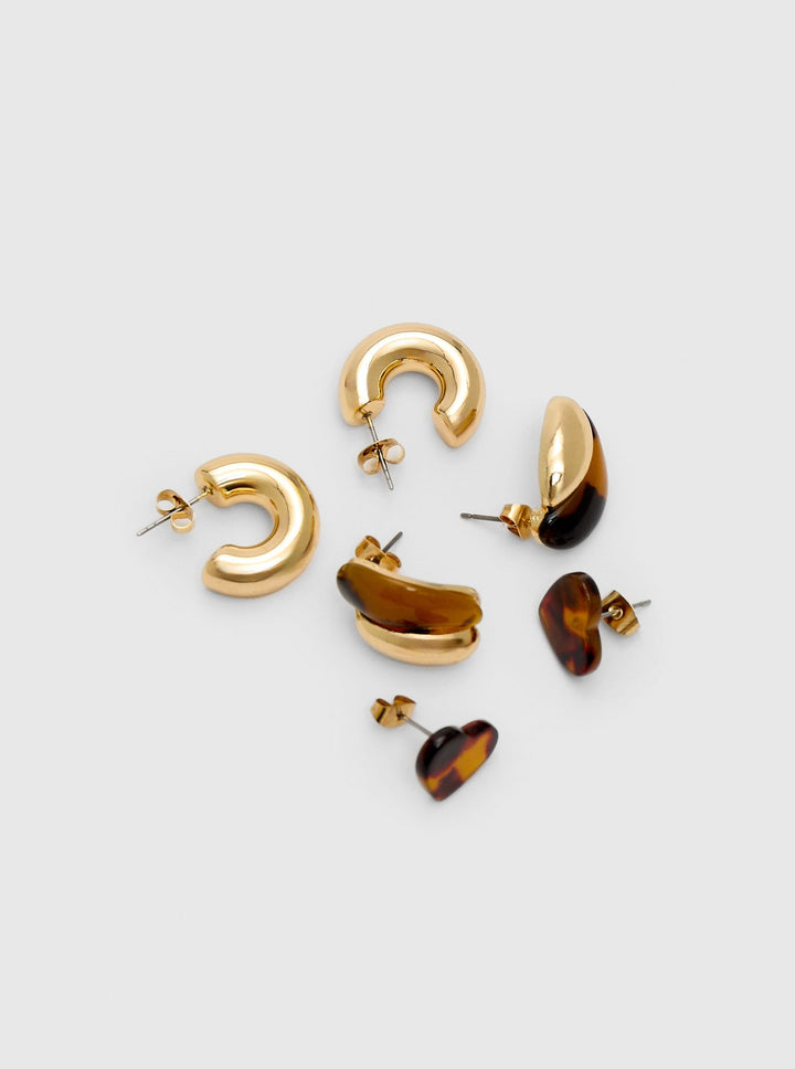 Moudda STRADIVARIUS - Lot de 3 Boucles d'Oreilles Cœur et Anneau Combinés - Tunisie 1
