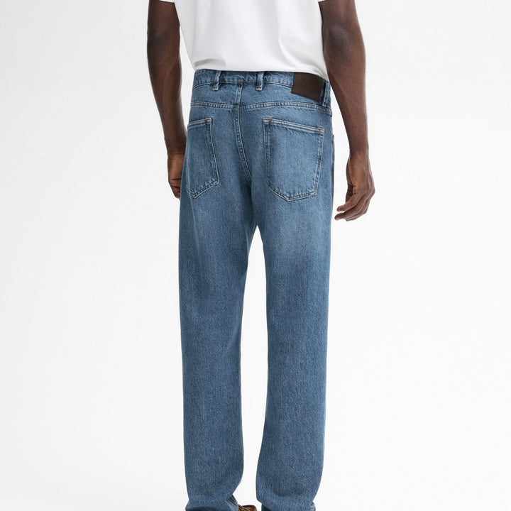 Moudda Massimo Dutti - Pantalon jean lavé indigo pur coupe slim - Tunisie 4