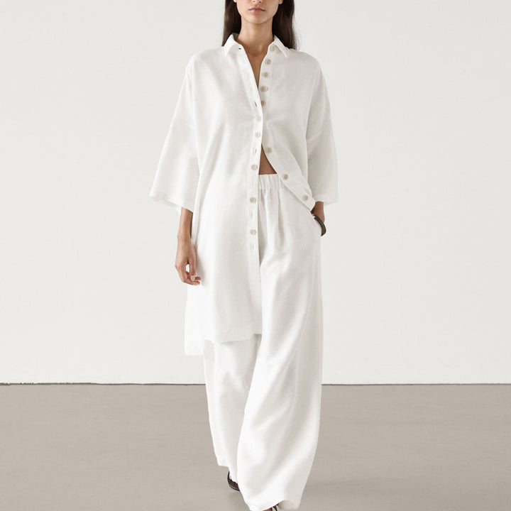Moudda Massimo Dutti - Pantalon total look chemise tunique boutons - Tunisie 7