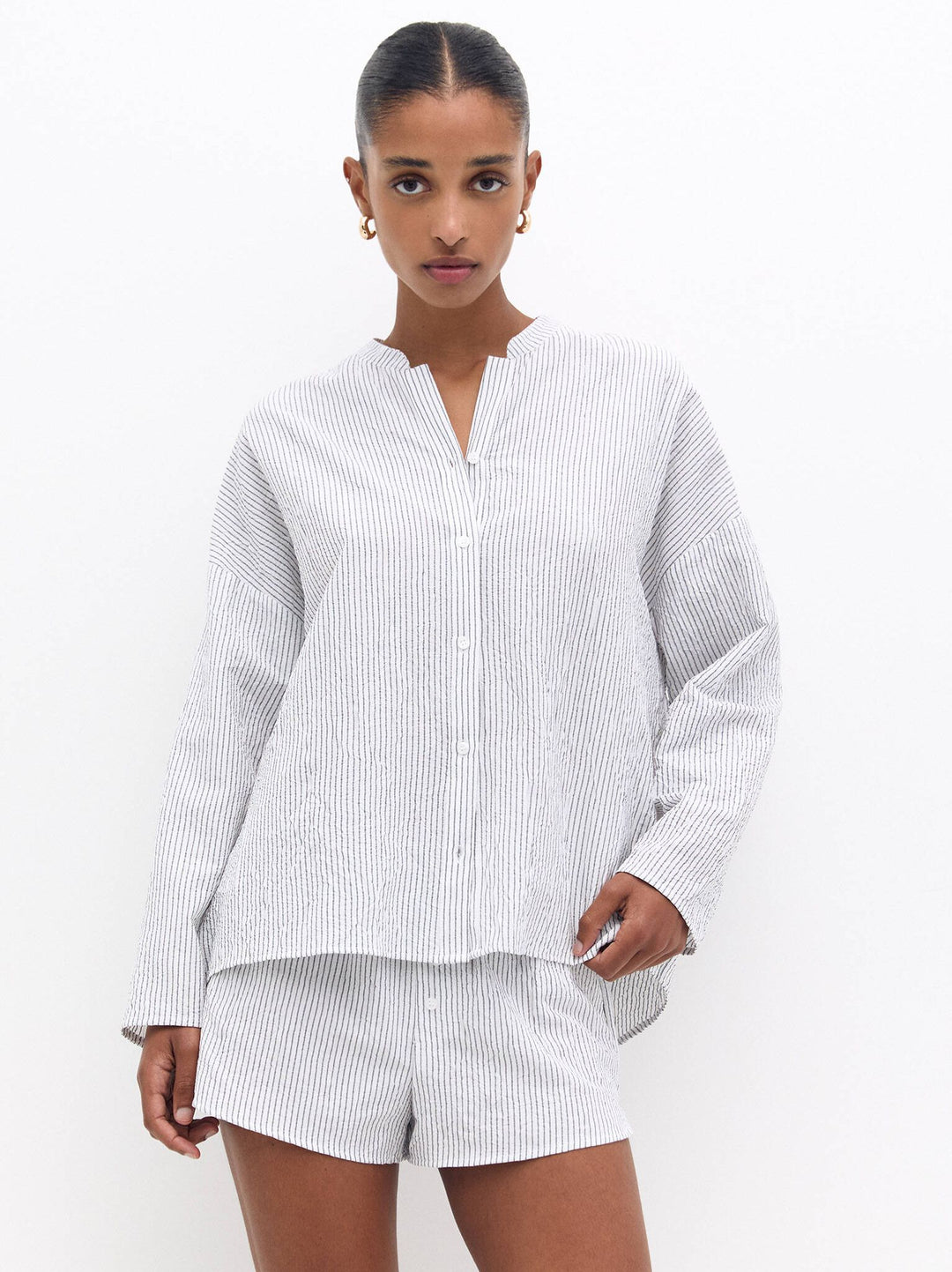 Moudda PULL & BEAR - Chemise Oversize Col Mao - Tunisie 5