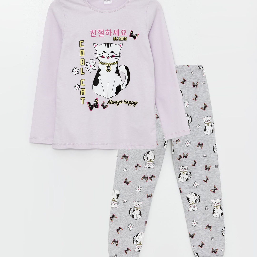 Moudda LC Waikiki - Pyjama en jersey manches longues moyen Fille Lilas - Tunisie 1