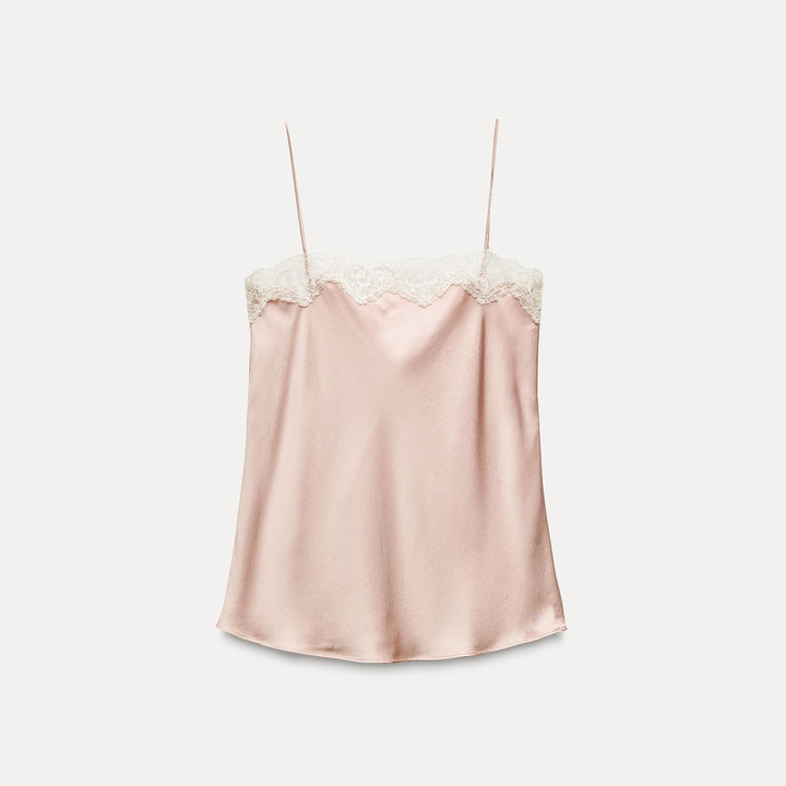 Moudda ZARA - Top bretelle satin col droit avec dentelle - Tunisie 2