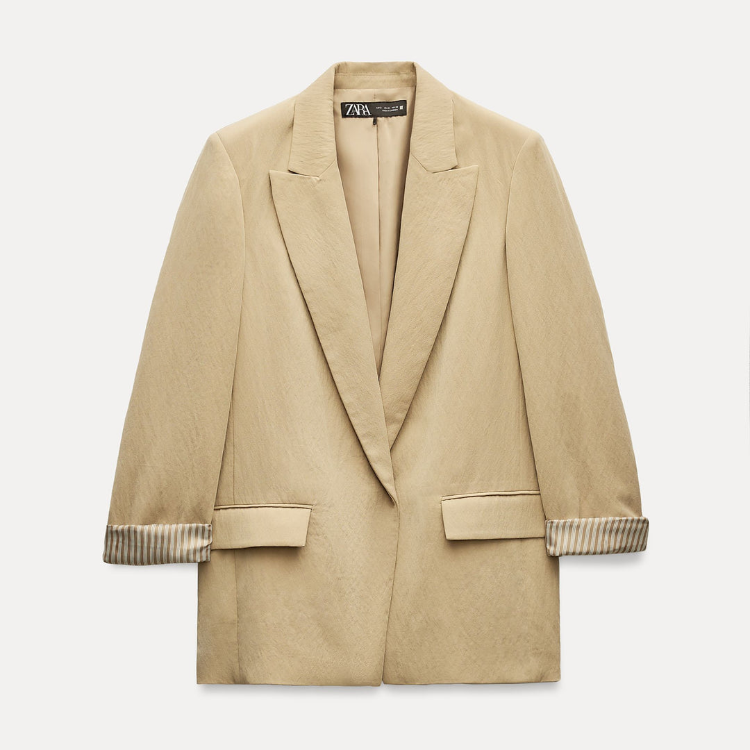 Moudda ZARA - Blazer manches retroussées doublure contrastée - Tunisie 1