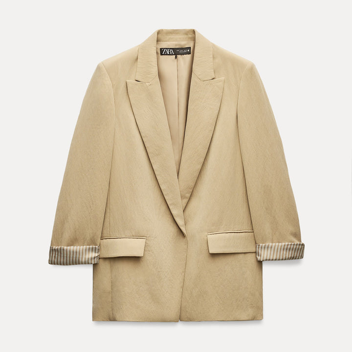 Moudda ZARA - Blazer manches retroussées doublure contrastée - Tunisie 1