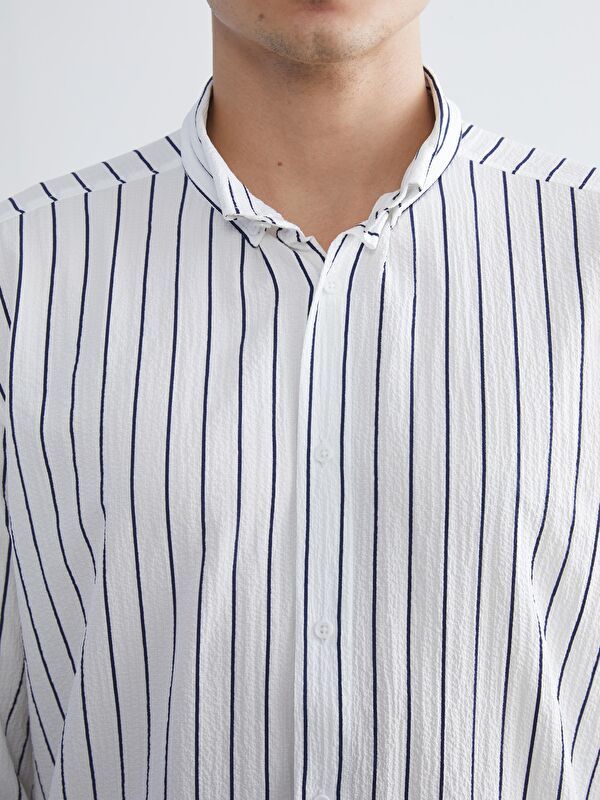 Moudda LC Waikiki - Chemise tissée manches longues Homme Rayures marine - Tunisie 3