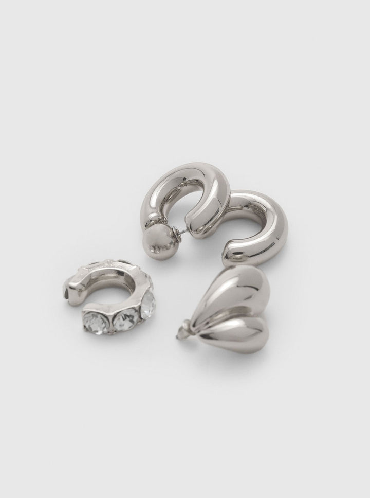 Moudda STRADIVARIUS - Lot de 4 Boucles d'Oreilles Ear Cuff Volume Strass - Tunisie 4