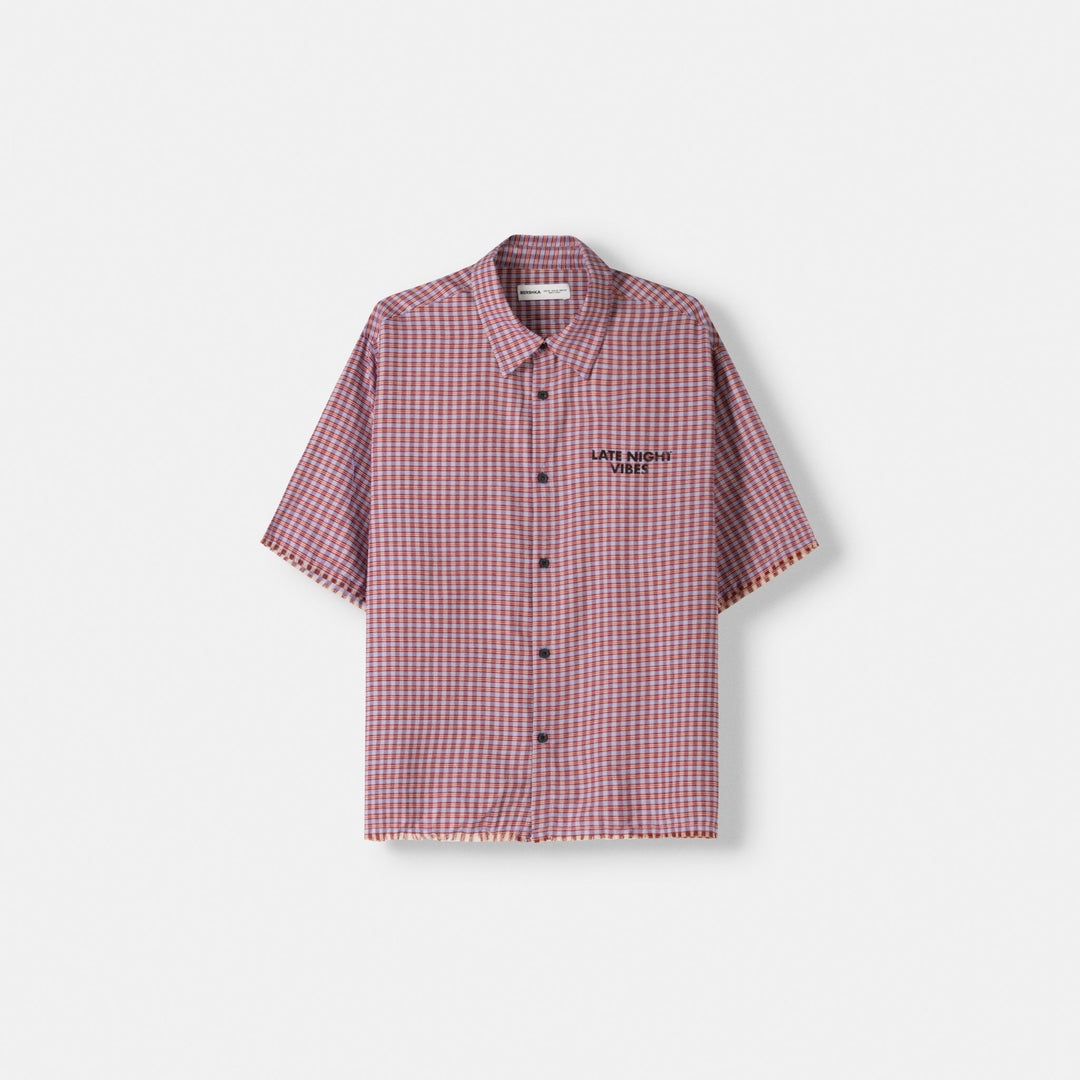Moudda BERSHKA - Chemise manches courtes boxy imprimé carreaux - Tunisie 2