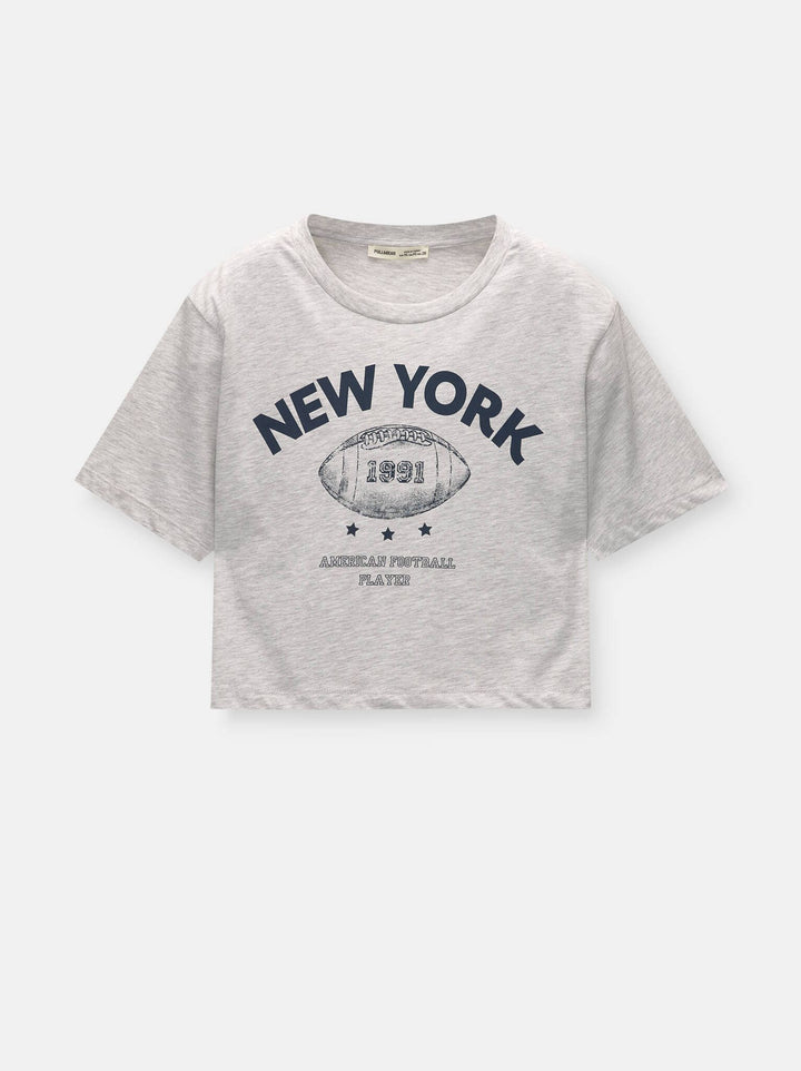 Moudda PULL & BEAR - Body Graphique Sport Gris - Tunisie 1