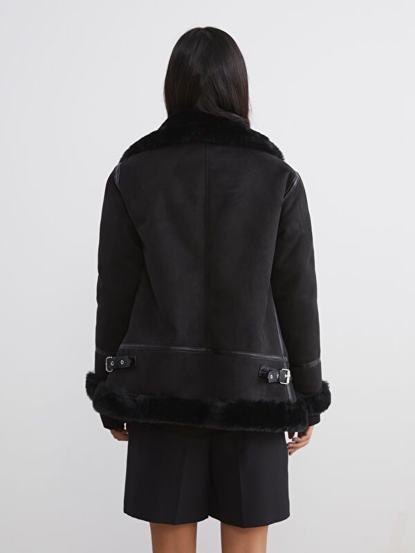 Moudda LC Waikiki - Manteau PU lourd Femme Noir - Tunisie 5