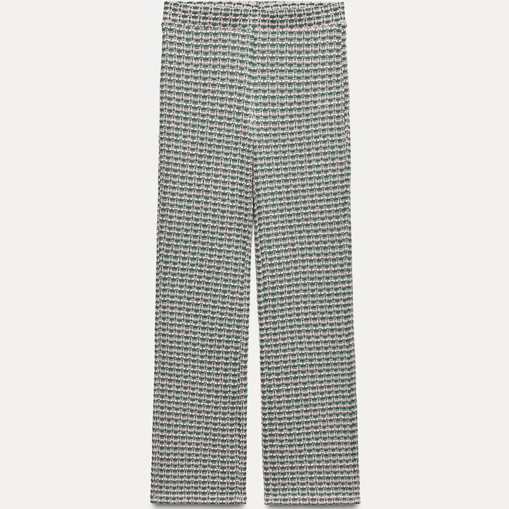 Moudda ZARA - Vert – pantalon 7/8 jacquard structuré - Tunisie 2