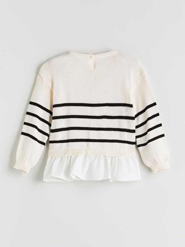 Moudda LC Waikiki - Pull en tricot Fille Ecru rayé - Tunisie 2