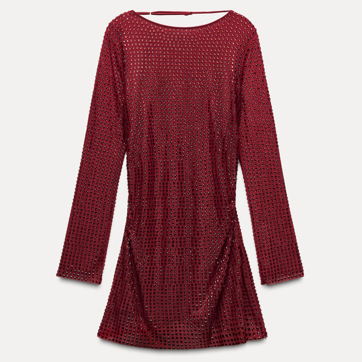 Moudda ZARA - Robe courte en mesh, strass, manches longues - Tunisie 1