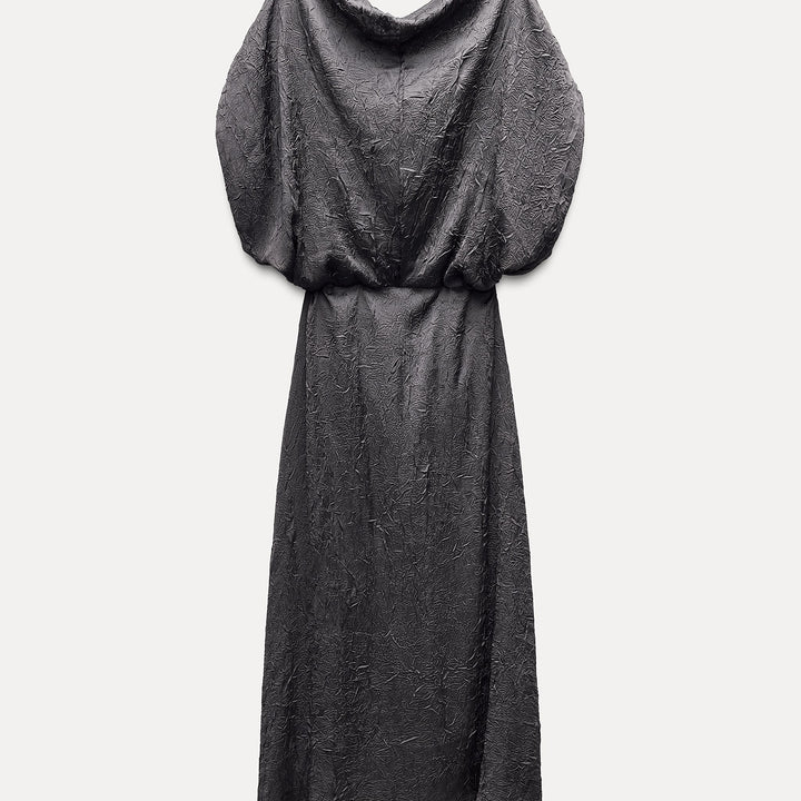Moudda ZARA - Robe Midi Décolleté Drapé Épaules Tombantes - Tunisie 1