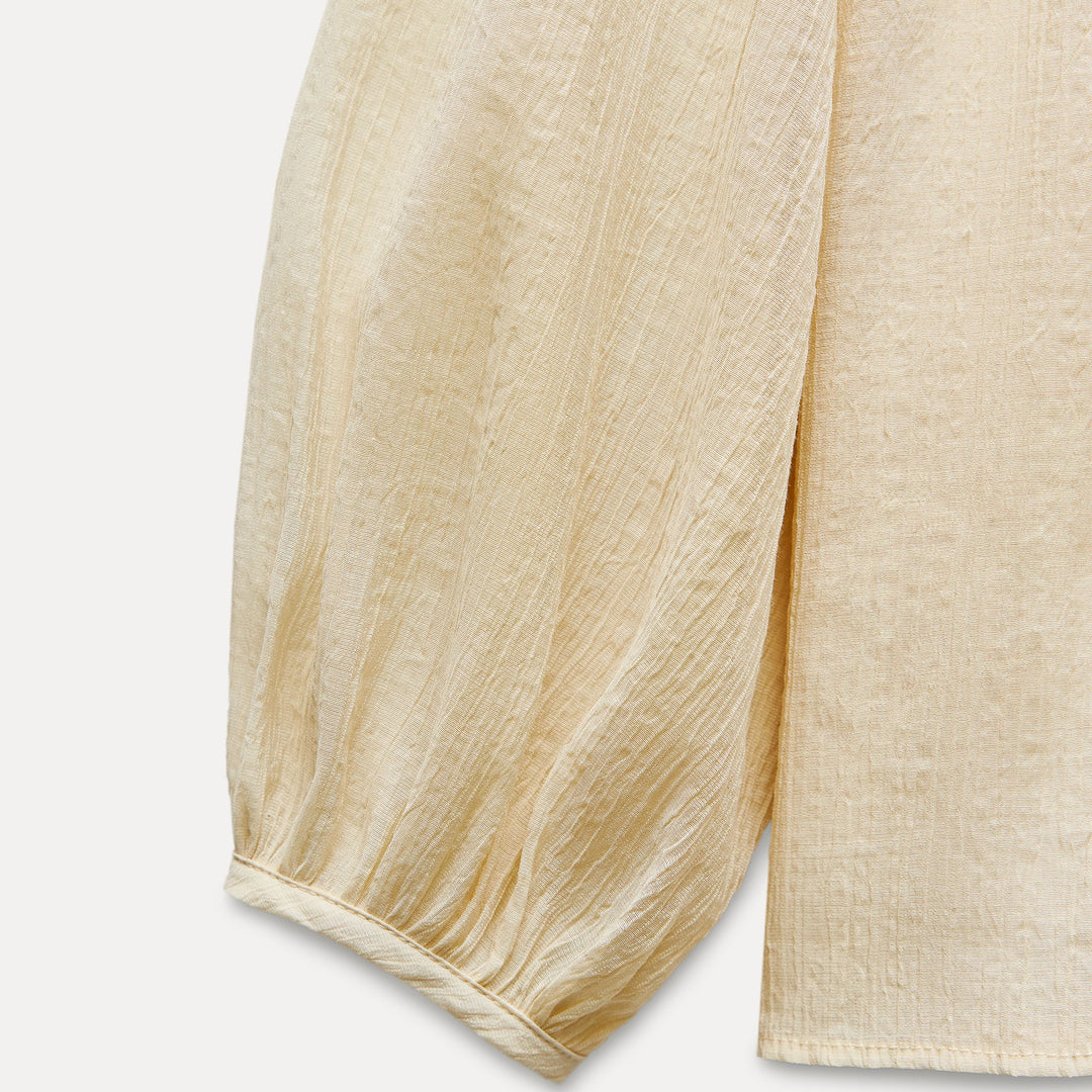 Moudda ZARA - Blouse encolure marquée manches longues bouffantes - Tunisie 3