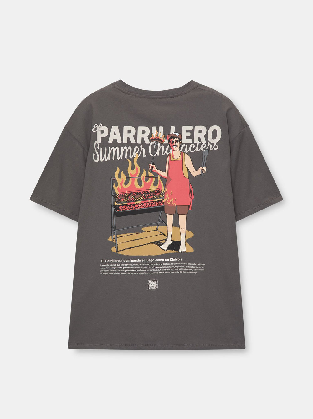 Moudda PULL & BEAR - T-Shirt Demi-Manches Summer Characters Gris - Tunisie 2