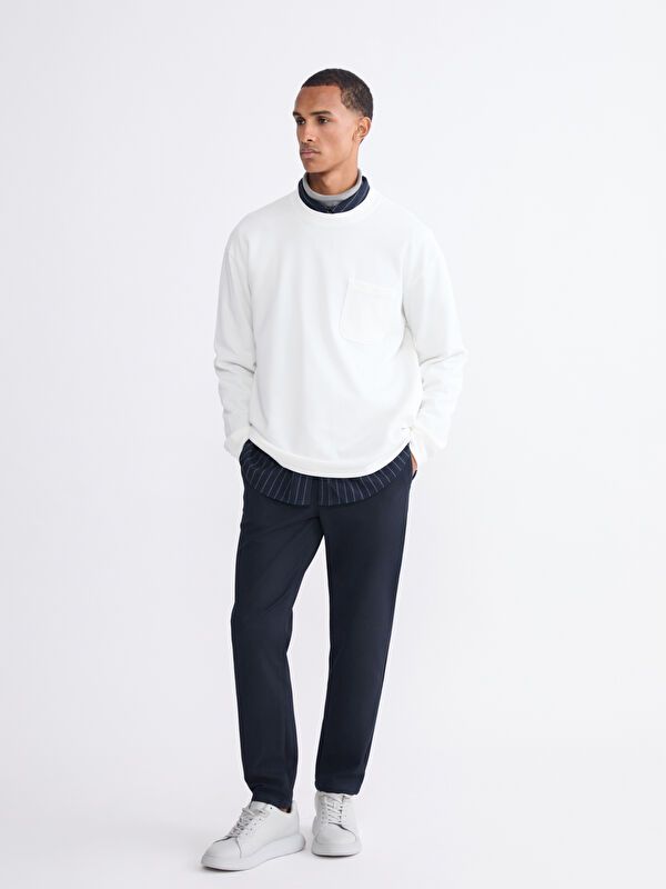 Moudda LC Waikiki - Sweatshirt en jersey couleur Écru pour hommes - Tunisie 2