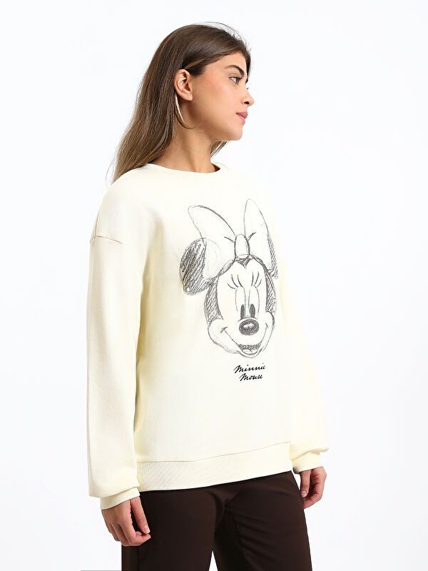 Moudda LC Waikiki - Sweatshirt en jersey - Sous licence couleur Écru pour femmes - Tunisie 4