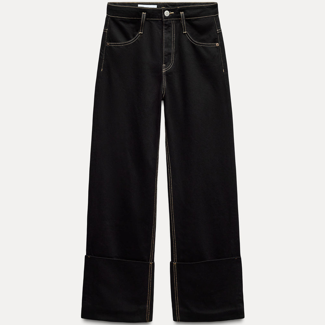 Moudda ZARA - Pantalon ample entrejambe baissé surpiqûres contrastées - Tunisie 1