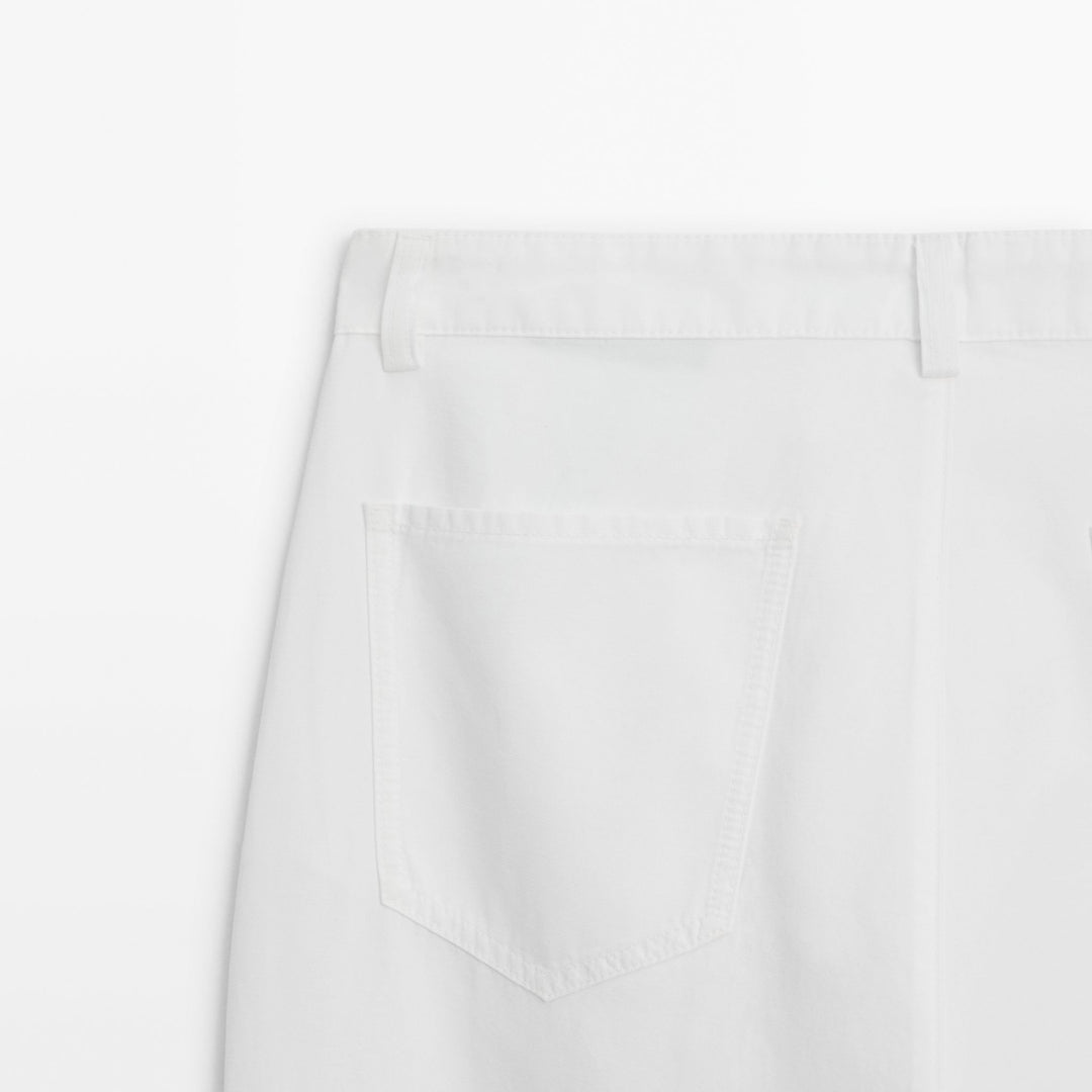 Moudda Massimo Dutti - Pantalon jean cassé coton/lin court coupe - Tunisie 6