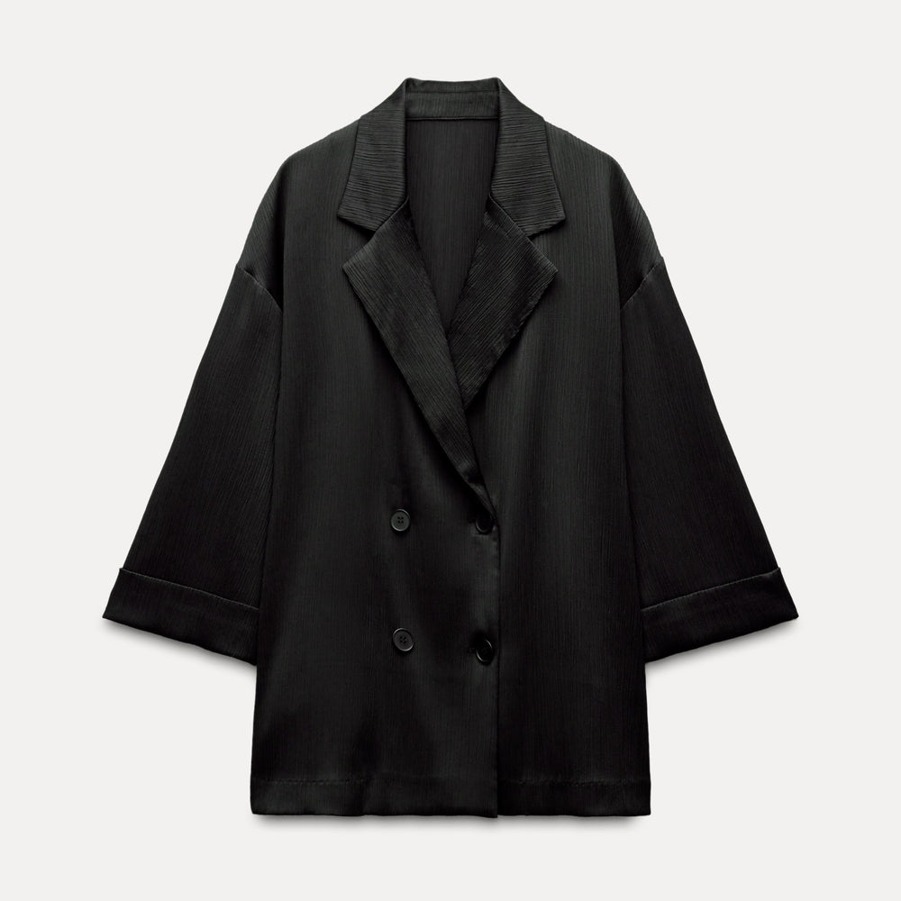 Moudda ZARA - Blazer froissé croisé 4 boutons (Ensemble) - Tunisie 2
