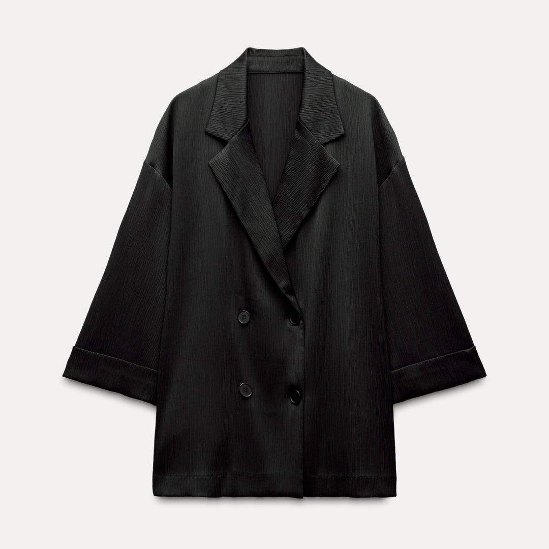 Moudda ZARA - Blazer froissé croisé 4 boutons (Ensemble) - Tunisie 2