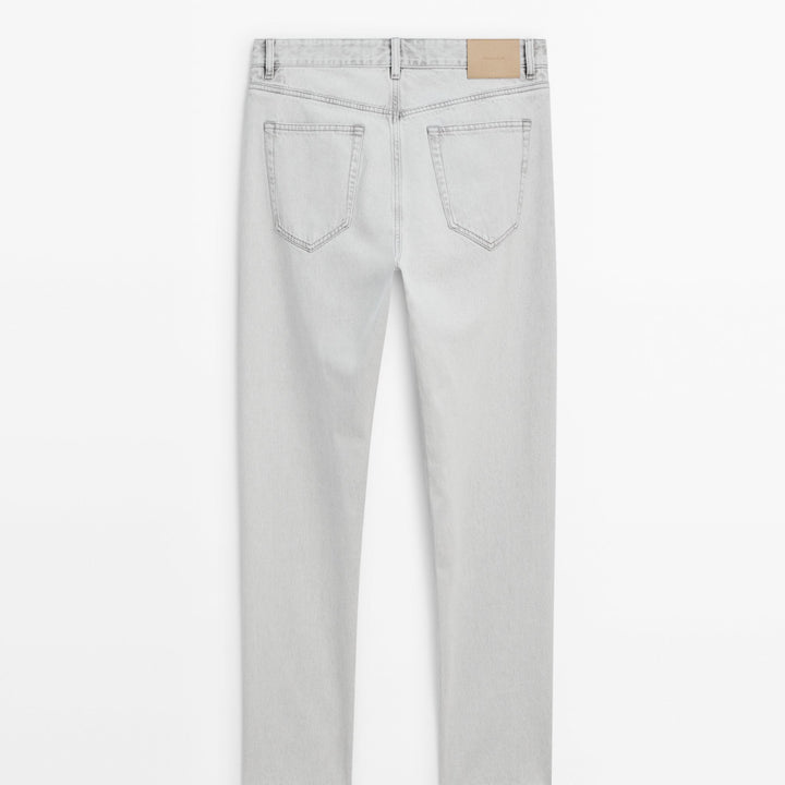Moudda Massimo Dutti - Pantalon jean gris clair relaxed - Tunisie 5