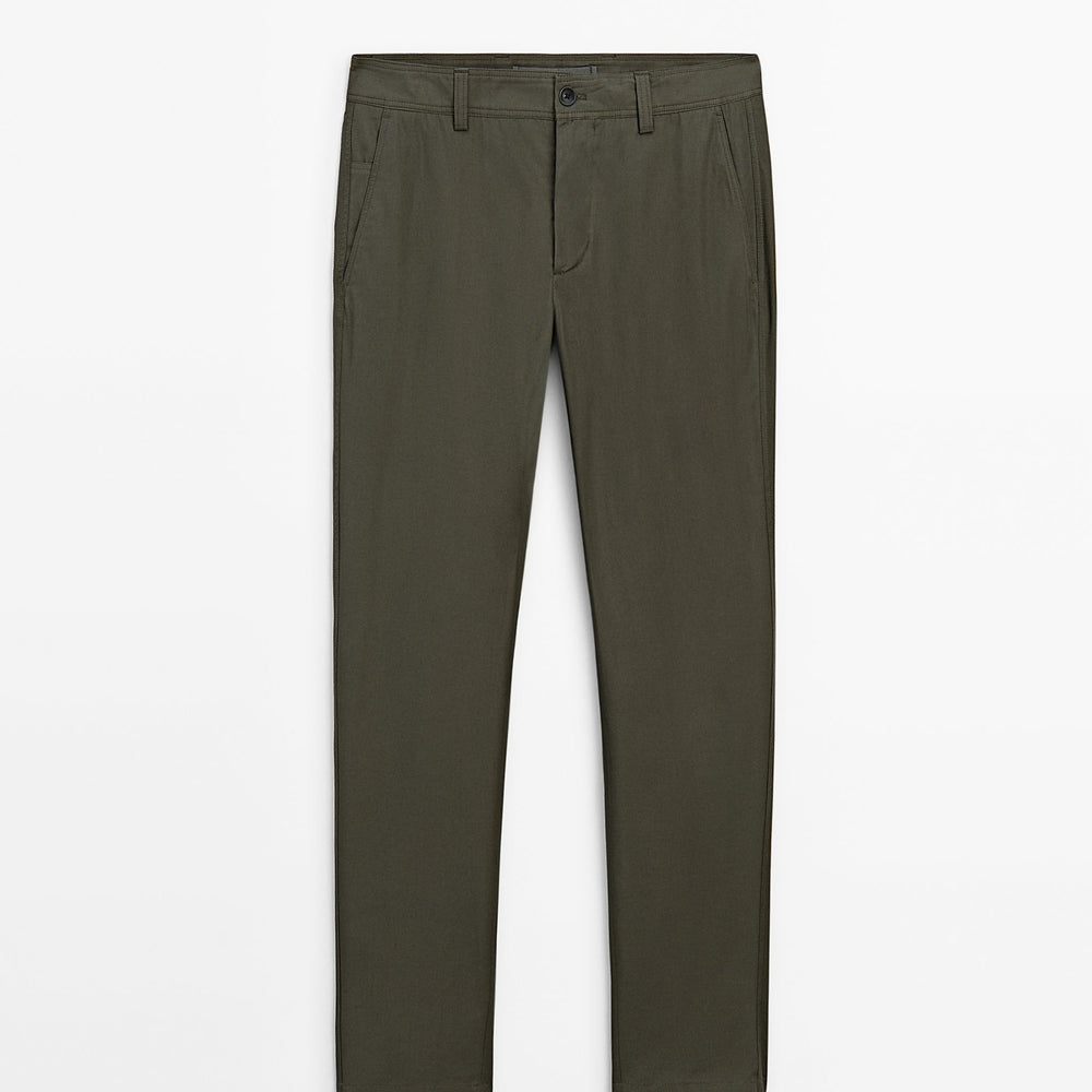 Moudda Massimo Dutti - Pantalon 100% coton sergé léger coupe fuselée - Tunisie 2