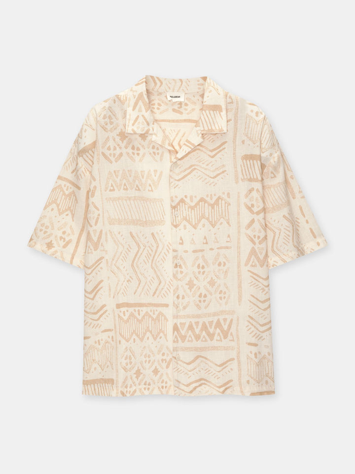 Moudda PULL & BEAR - Chemise Demi-Manches Imprimé Étnique Roux - Tunisie 2