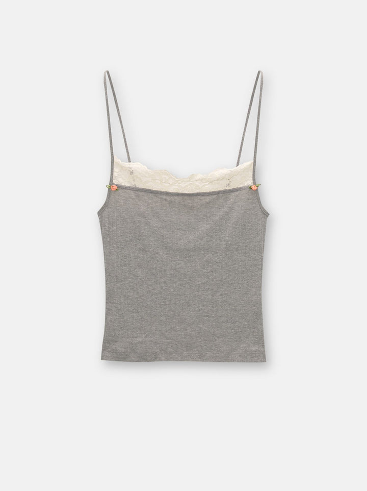 Moudda PULL & BEAR - Body Top Dentelle Droit Gris - Tunisie 2