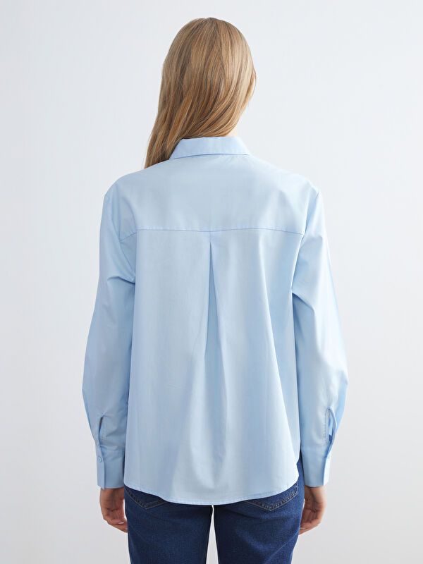 Moudda LC Waikiki - Chemise tissée manches longues Femme Bleu - Tunisie 4