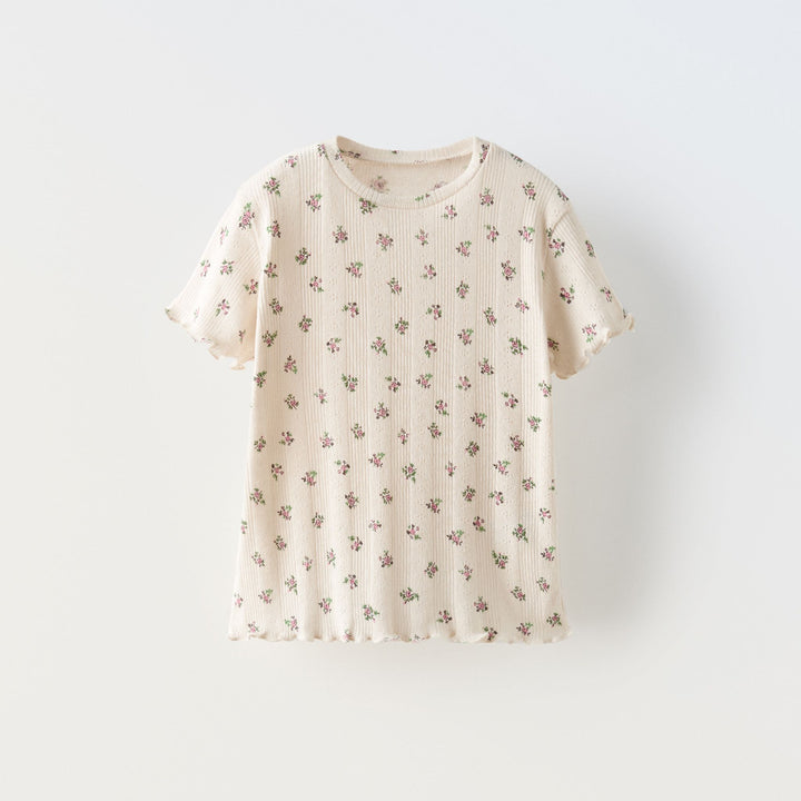 Moudda ZARA - T-shirt enfant en pointelle, mini-fleurs bohème - Tunisie 1