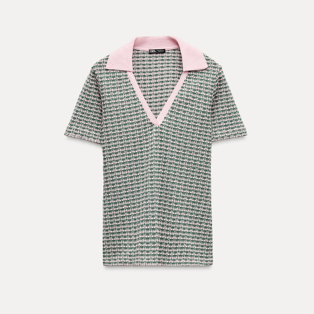 Moudda ZARA - T-shirt polo jacquard manches courtes – ensemble - Tunisie 2
