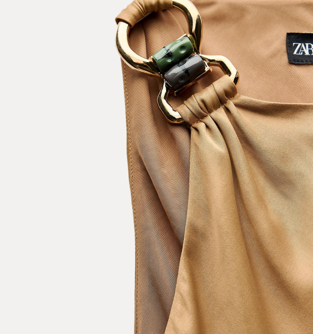 Moudda ZARA - Robe mi-longue en satin asymétrique, détails métalliques - Tunisie 1