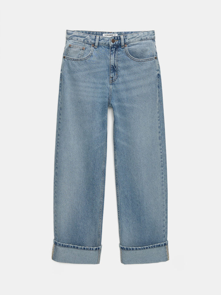 Moudda PULL & BEAR - Pantalon Denim Baggy Revers Bas - Tunisie 5