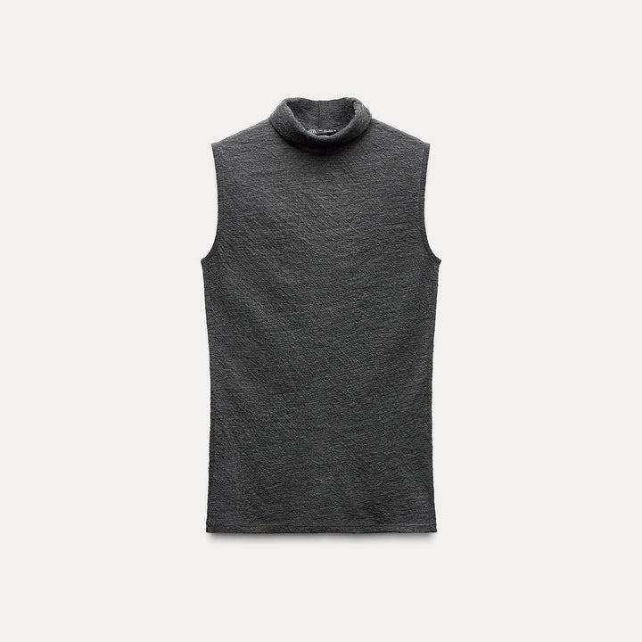 Moudda ZARA - T-shirt col cheminée en laine, coupe moderne - Tunisie 2