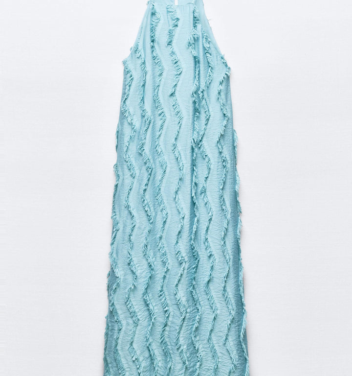 Moudda ZARA - Robe mi-longue col brassière, franges - Tunisie 3