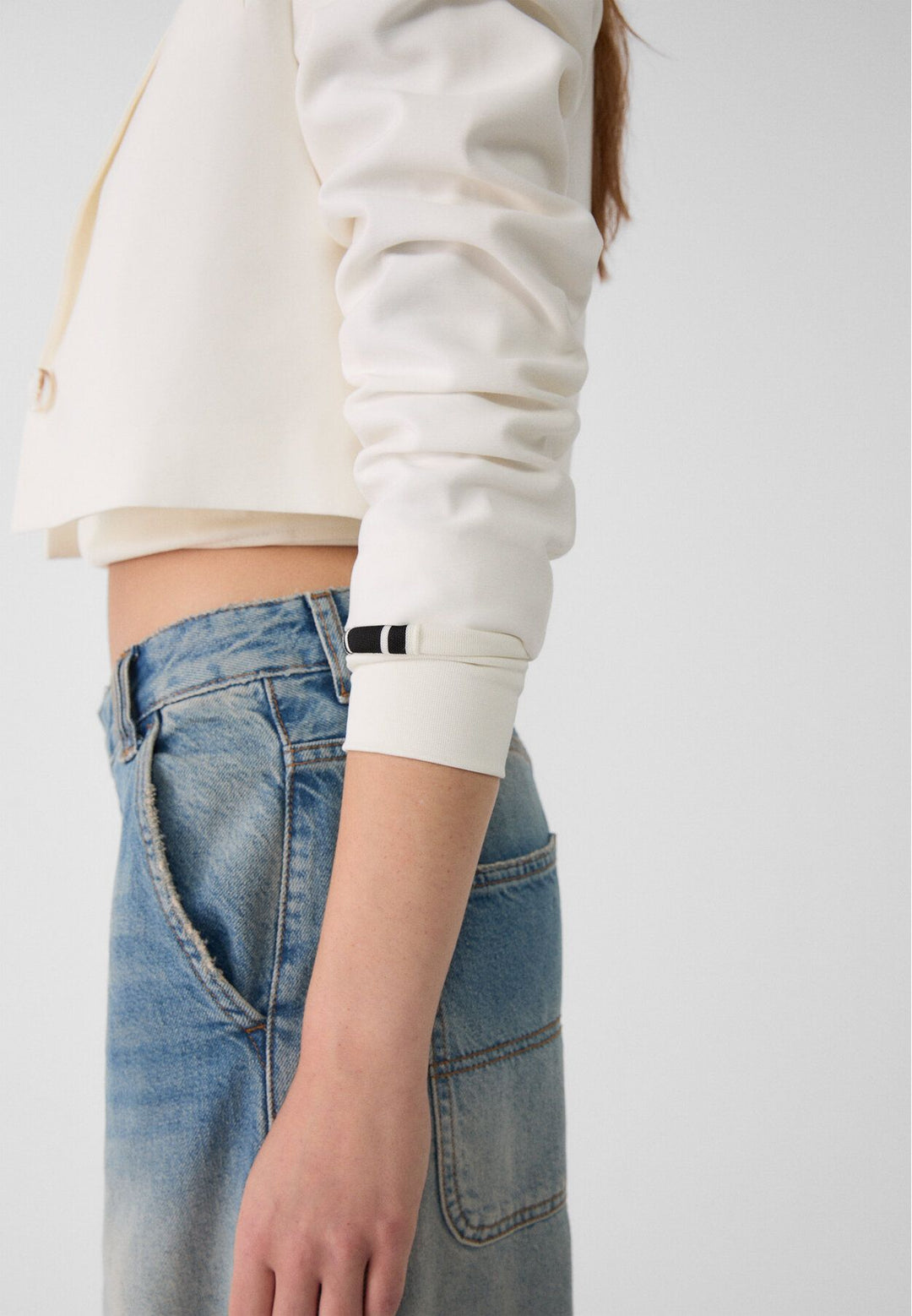Moudda STRADIVARIUS - Blazer Crop en Tencel - Tunisie 4
