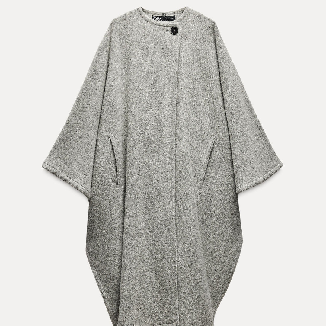 Moudda ZARA - Manteau cape oversized alpaga avec écharpe - Wardrobe - Tunisie 3