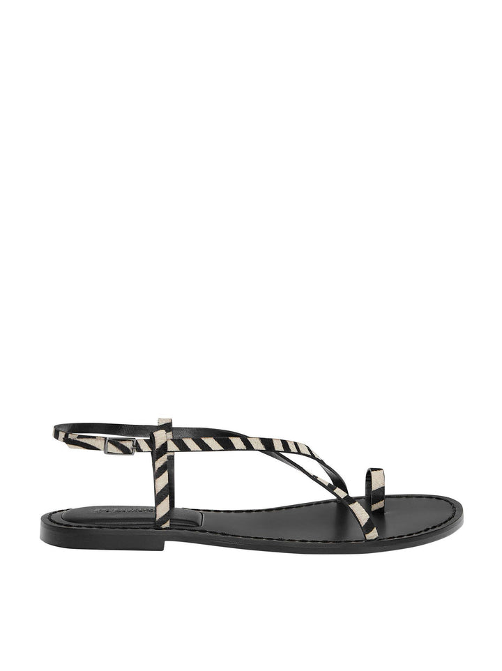 Moudda PULL & BEAR - Sandales Plates Cuir Toe Imprimé Animal Taille 35-36 - Tunisie 3