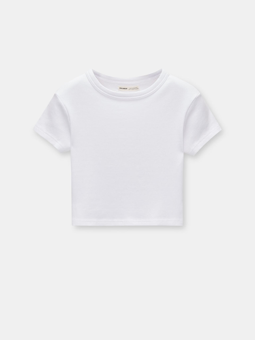 Moudda PULL & BEAR - T-Shirt Basique Crop Côtelé Encolure Ronde - Tunisie 3