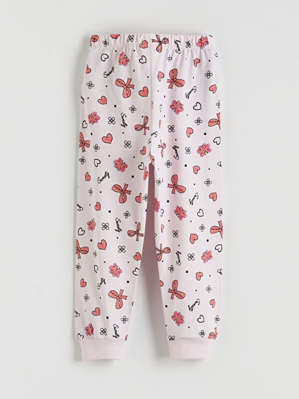 Moudda LC Waikiki - Pyjama manches longues en jersey mi-saison couleur Rose imprimé pour filles - Tunisie 5
