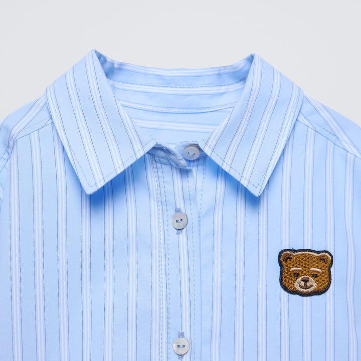 Moudda ZARA - Chemise rayée bleue patch ours - Tunisie 3